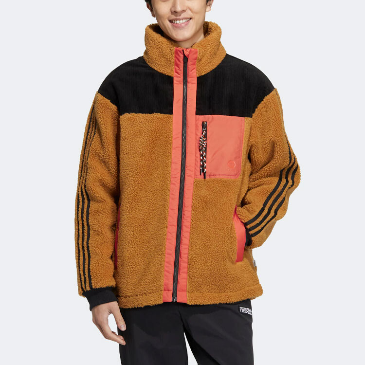 Стеганая куртка унисекс коричневая Adidas Neo, коричневый — фото 2