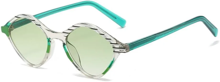 

Ретро-солнцезащитные очки в форме маленького многоугольника для женщин и мужчин, панк-очки, солнцезащитные очки с защитой от УФ-излучения UV400 LANGSER, Green