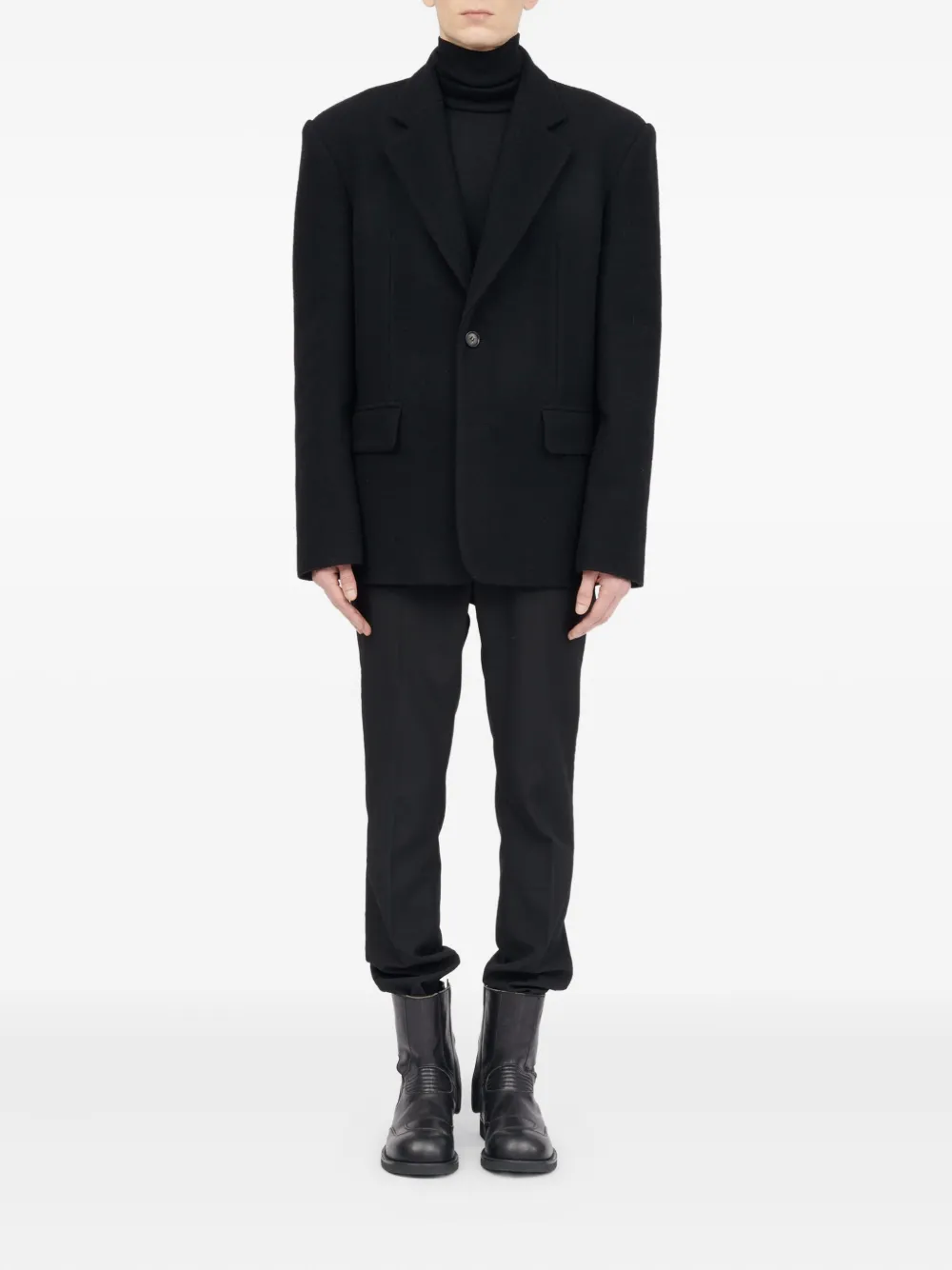 Блейзер с нашивками на локтях MM6 Maison Margiela, черный — фото 2