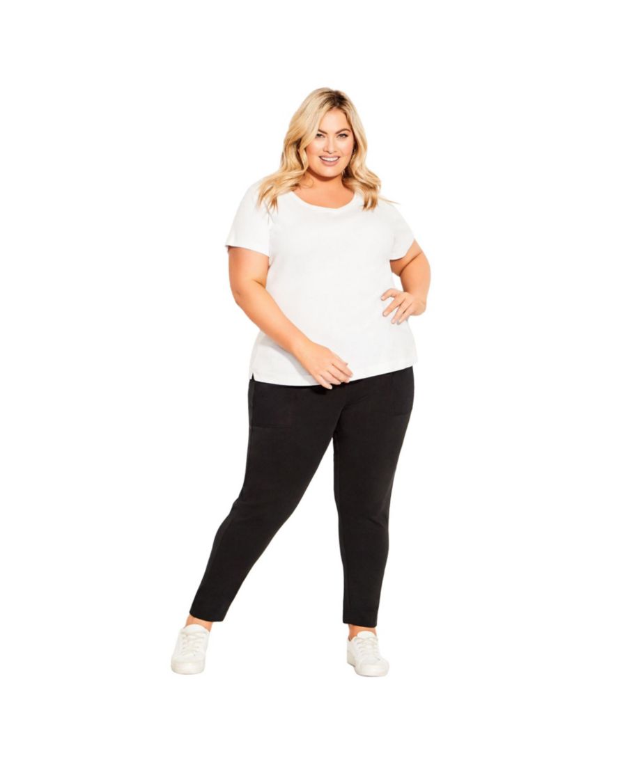 

Женские трикотажные брюки с контрастными карманами AVENUE, Black