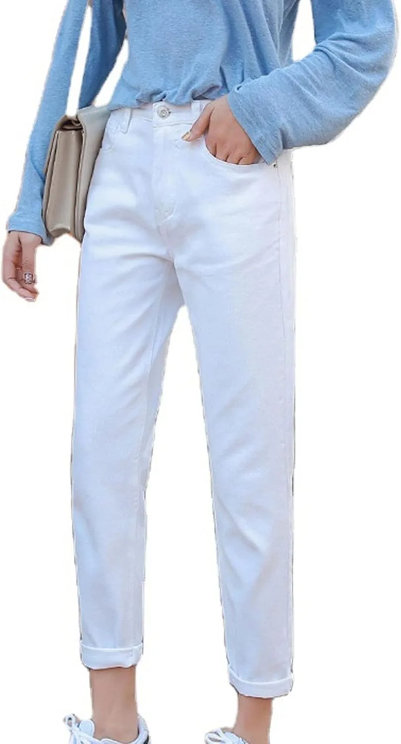 

DGHM-JLMY женские джинсы slim straight leg с высокой посадкой и эластичным поясом