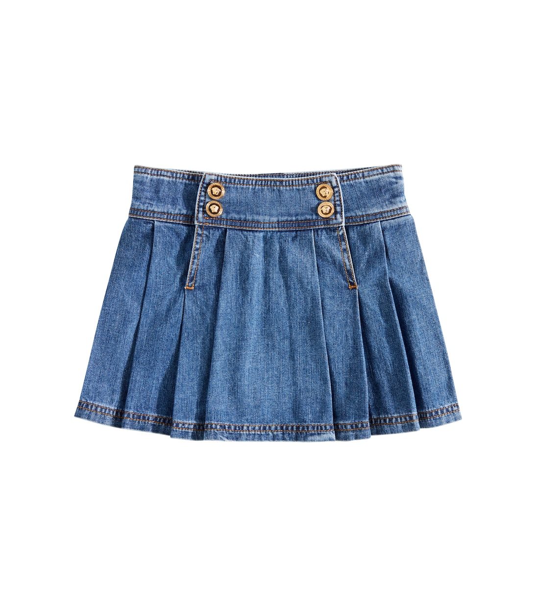 

Юбка из денима в складку Versace Kids, Blu Medio