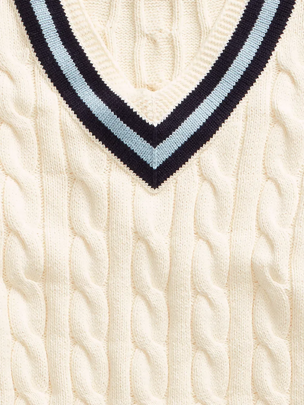 Свитер крупной вязки с V-образным вырезом Polo Ralph Lauren, нейтральный — фото 3