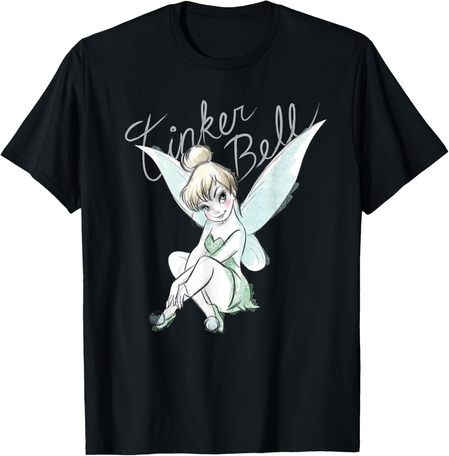

Футболка Disney с изображением сидящей феи Тинкербелл, черная
