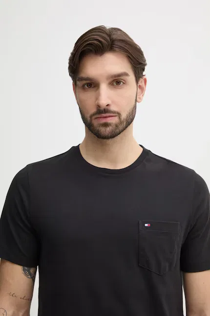 Футболка хлопковая регулярного кроя Tommy Hilfiger, черный — фото 4