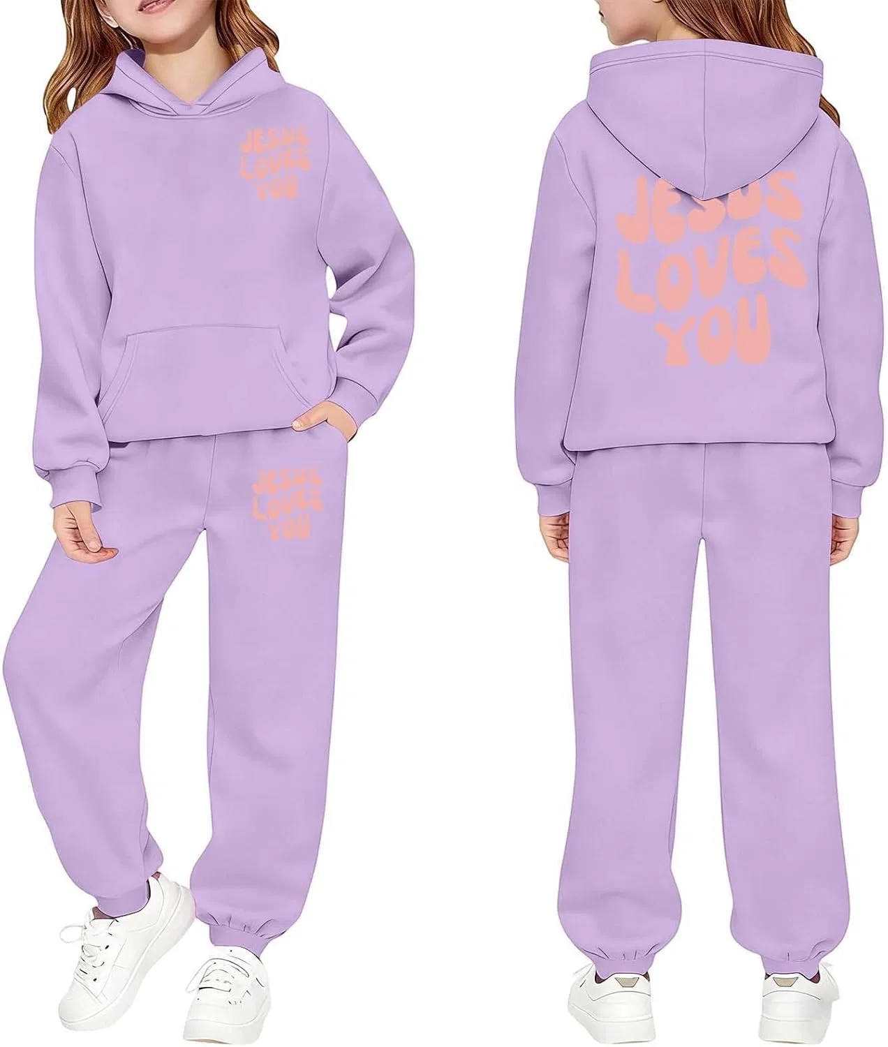 Детский спортивный костюм с принтом Trust in the Lord Jesus, Z02 Light Purple