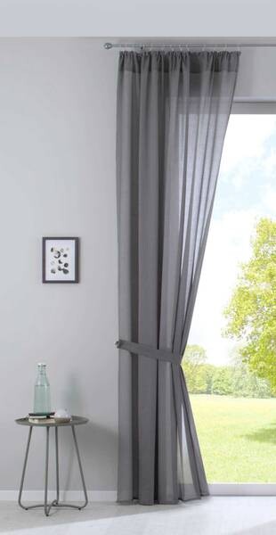 

Штора Gardinenbox »Nizza« Baumwolle-Voile, 135x254x1 см, серый