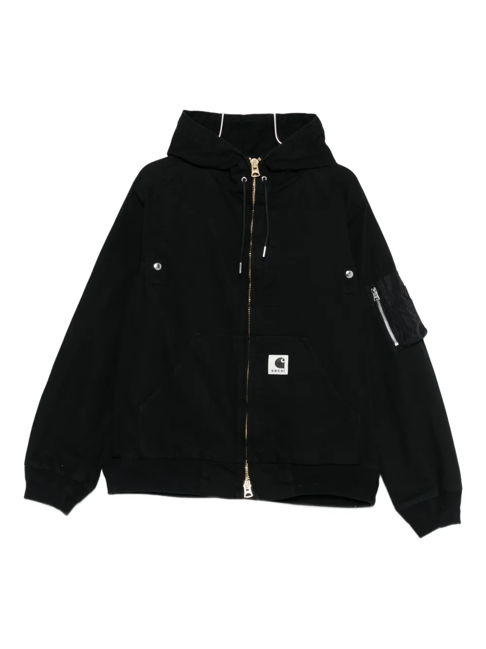 

Бомбер на молнии с капюшоном Sacai, черный