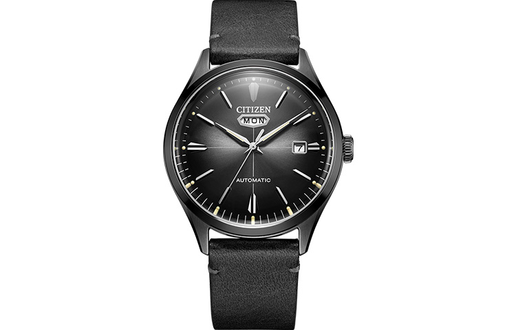 

CITIZEN Часы Mechanical Watch Series Mechanical Movement Cow Leather Strap Watch Men's Watch Black Dial