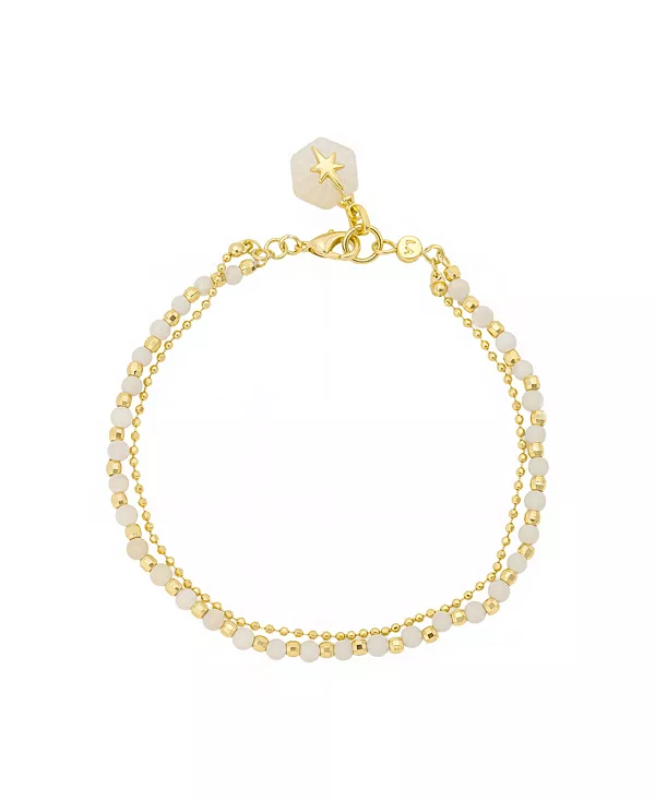 

Браслет из бусин белого кварца в форме звезды Unwritten, gold