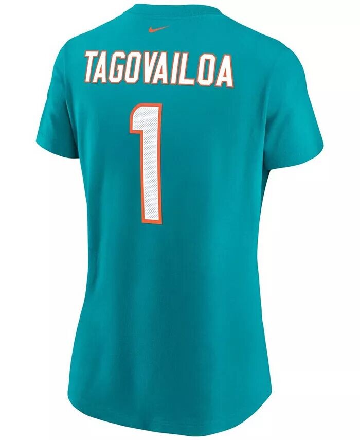 Женская футболка Tua Tagovailoa Aqua Miami Dolphins с именем и номером Nike — фото 3