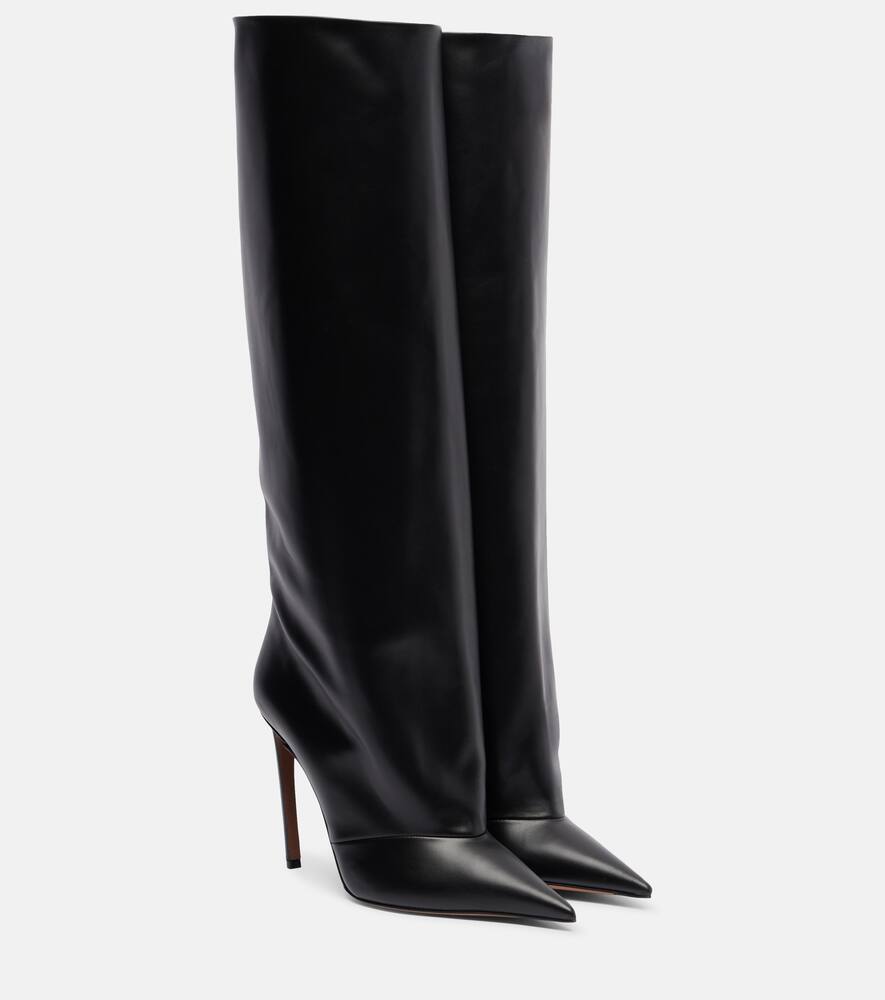 Кожаные высокие сапоги до колена Dolce&Gabbana, Nero