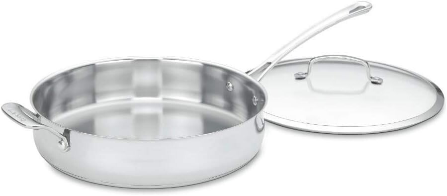 

Сотейник Cuisinart Contour, 5 литров, нержавеющая сталь, с вспомогательной ручкой и стеклянной крышкой, серебро, Silver
