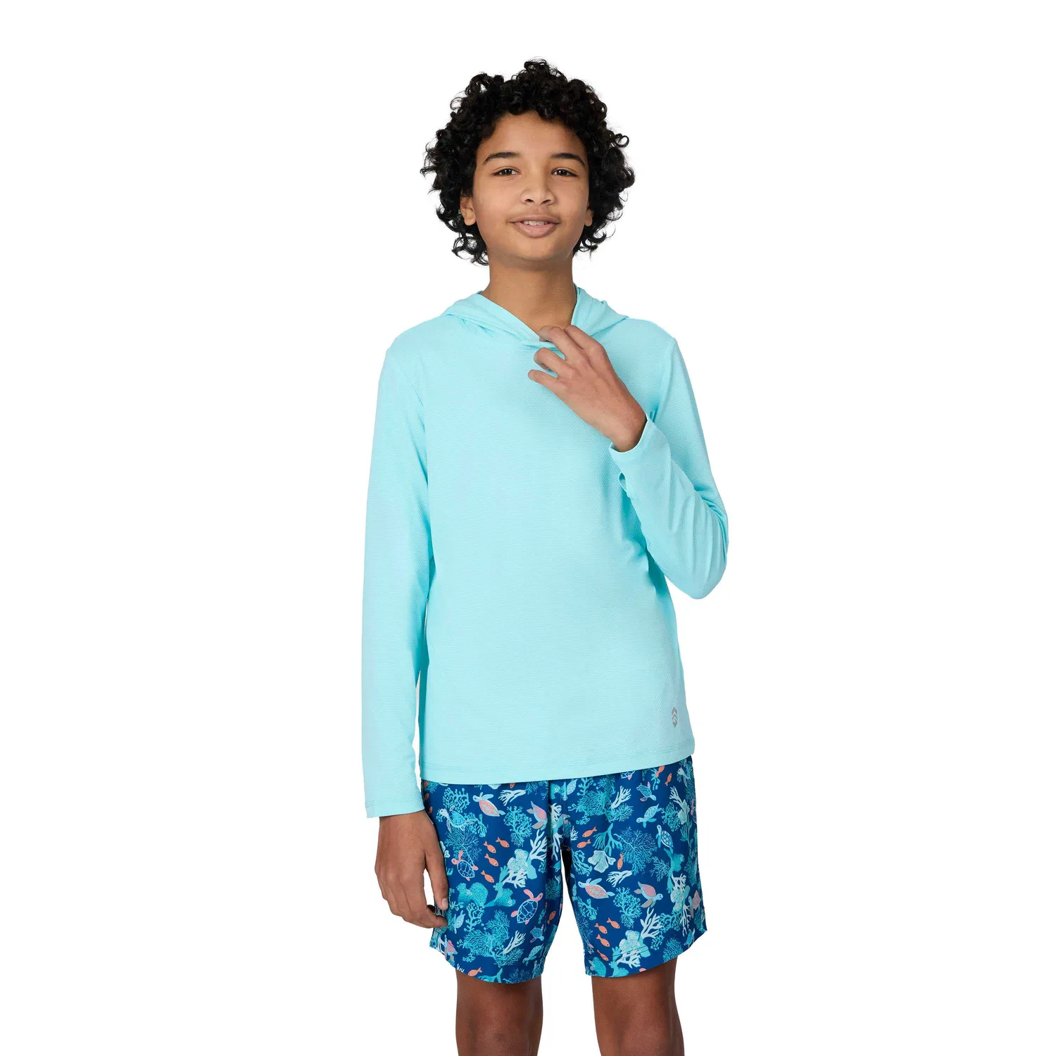 Free Country The Kids' Everybody SunFree UPF Hoodie, Aqua