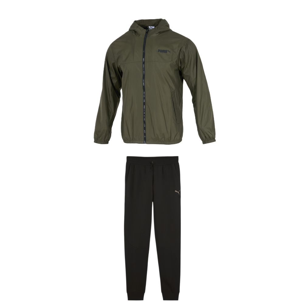 

Повседневный спортивный костюм мужской комплект топ + низ PUMA, темно-оливковый/черный