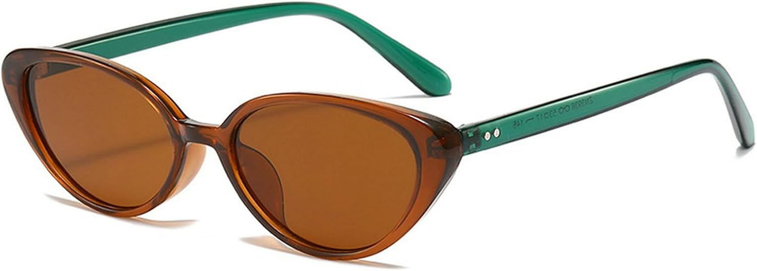 

Сексуальные солнцезащитные очки «кошачий глаз» для женщин, 2025 год, роскошные винтажные овальные солнцезащитные очки для активного отдыха, модные очки для путешествий mincl, Green Brown