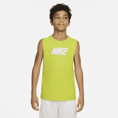 

Топ Nike Dri-FIT Multi+, цвет Bright Cactus/White