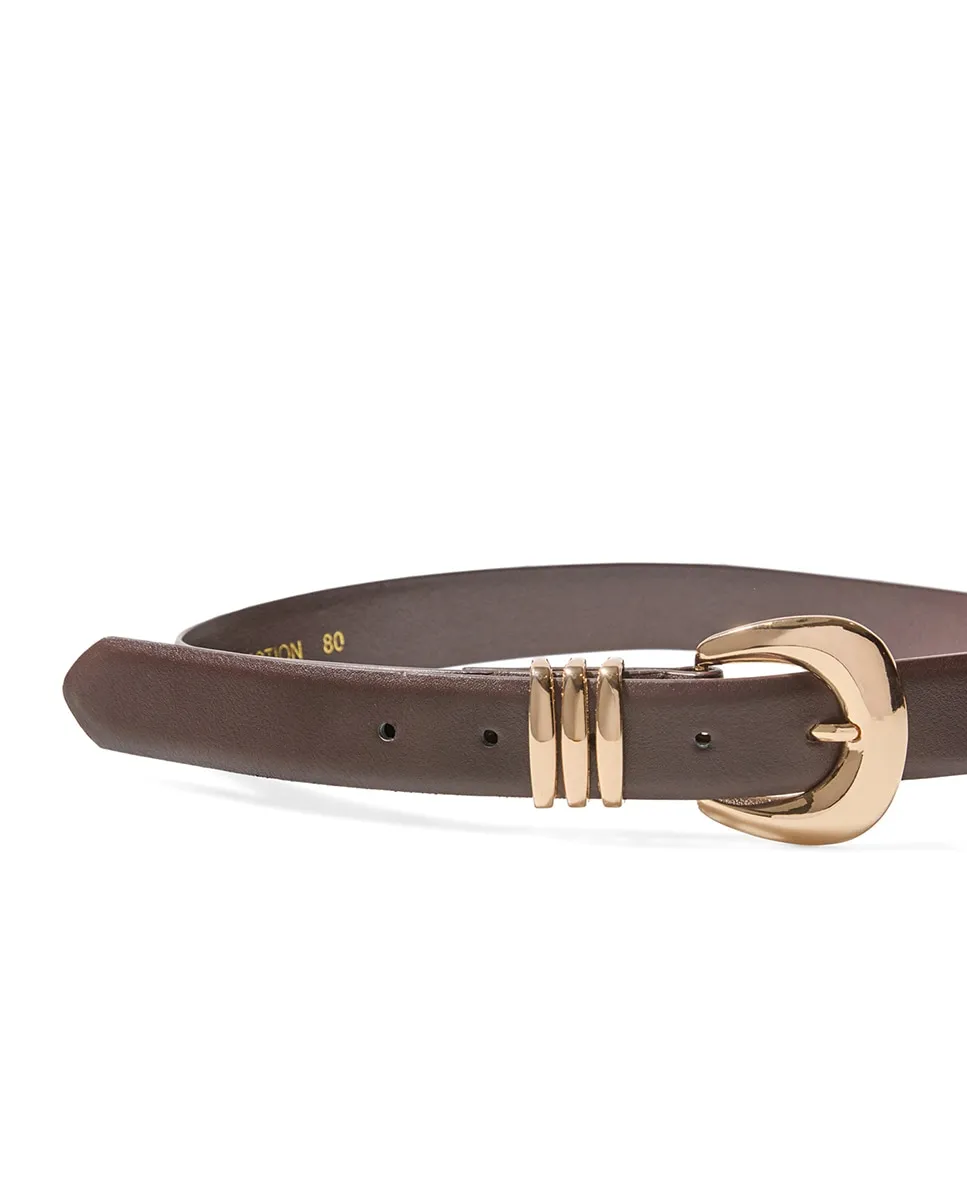 

Тройной ремень с хлястиками Sfera, коричневый
