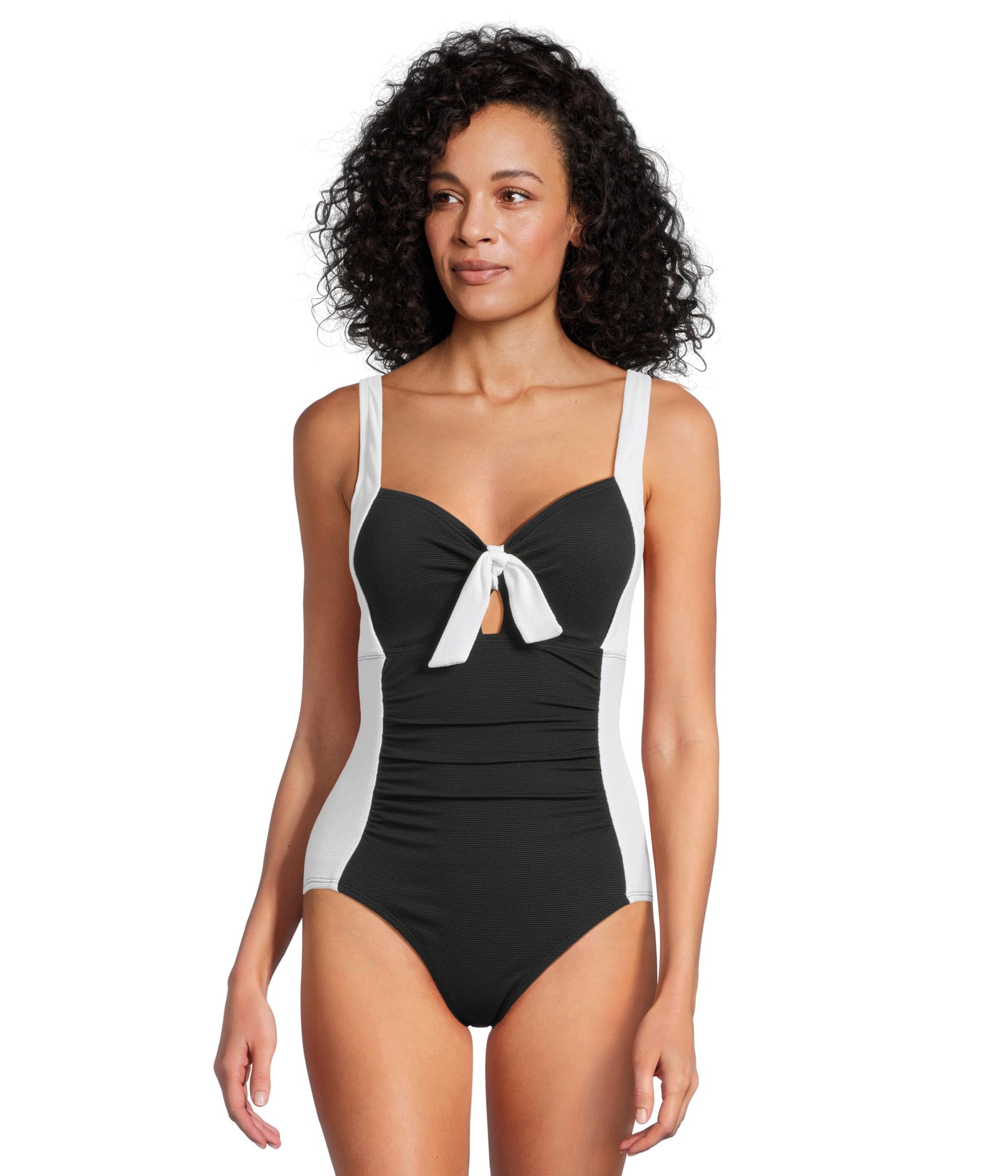 

Купальник Tommy Bahama Island Cays Color-Block Tie One-Piece, белый