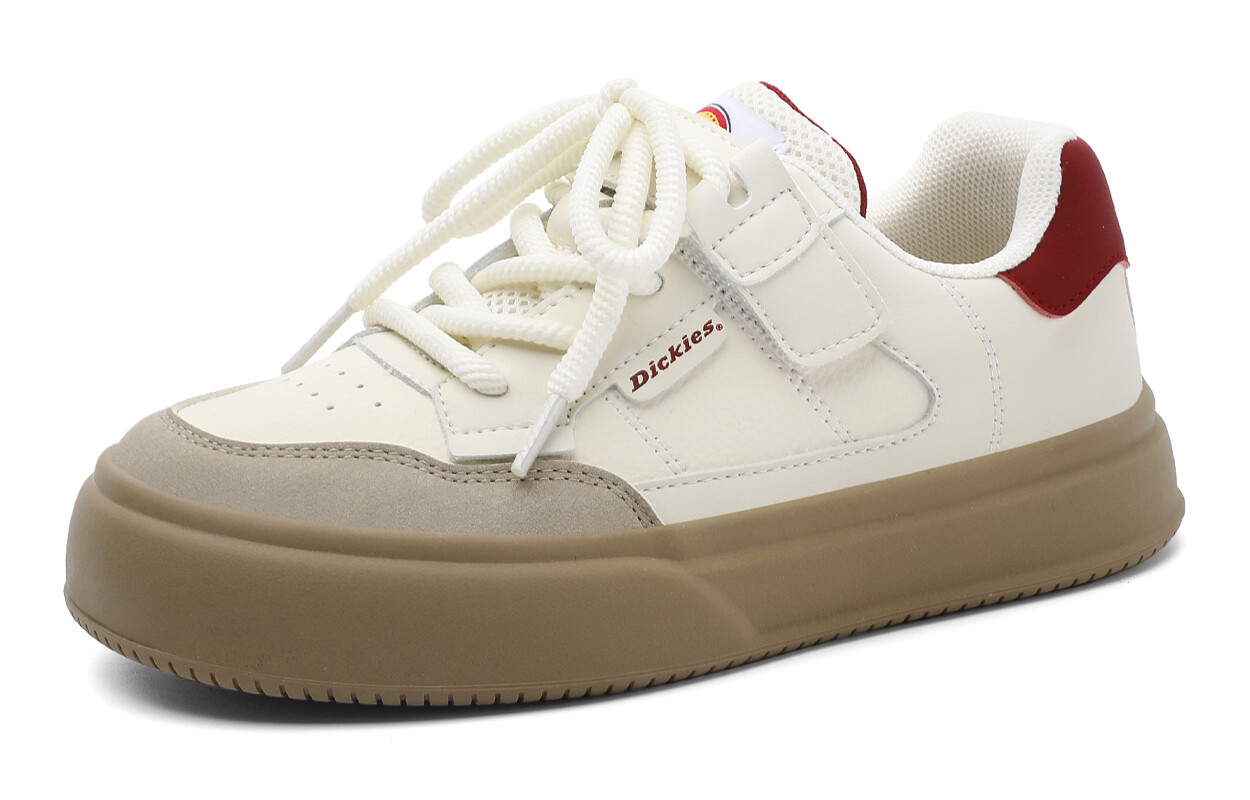 Детские кроссовки для скейтбординга GS Low-top бежевый/красный Dickies, бежевый/красный — фото 2