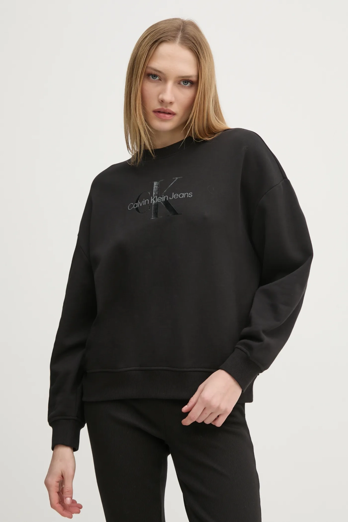 

Хлопковая толстовка Calvin Klein Jeans, черный