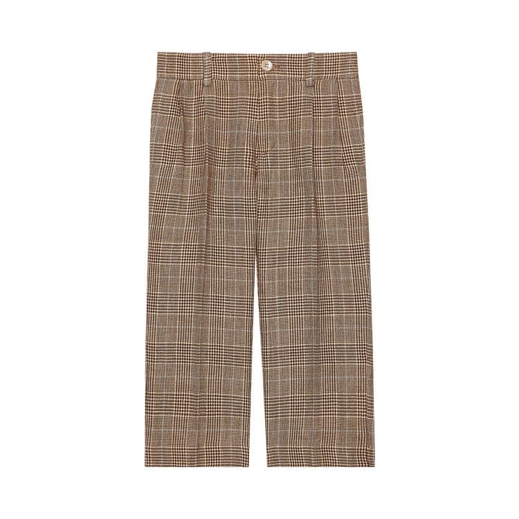 

Брюки Gucci Kids Pleated Plaid Pants, Brown