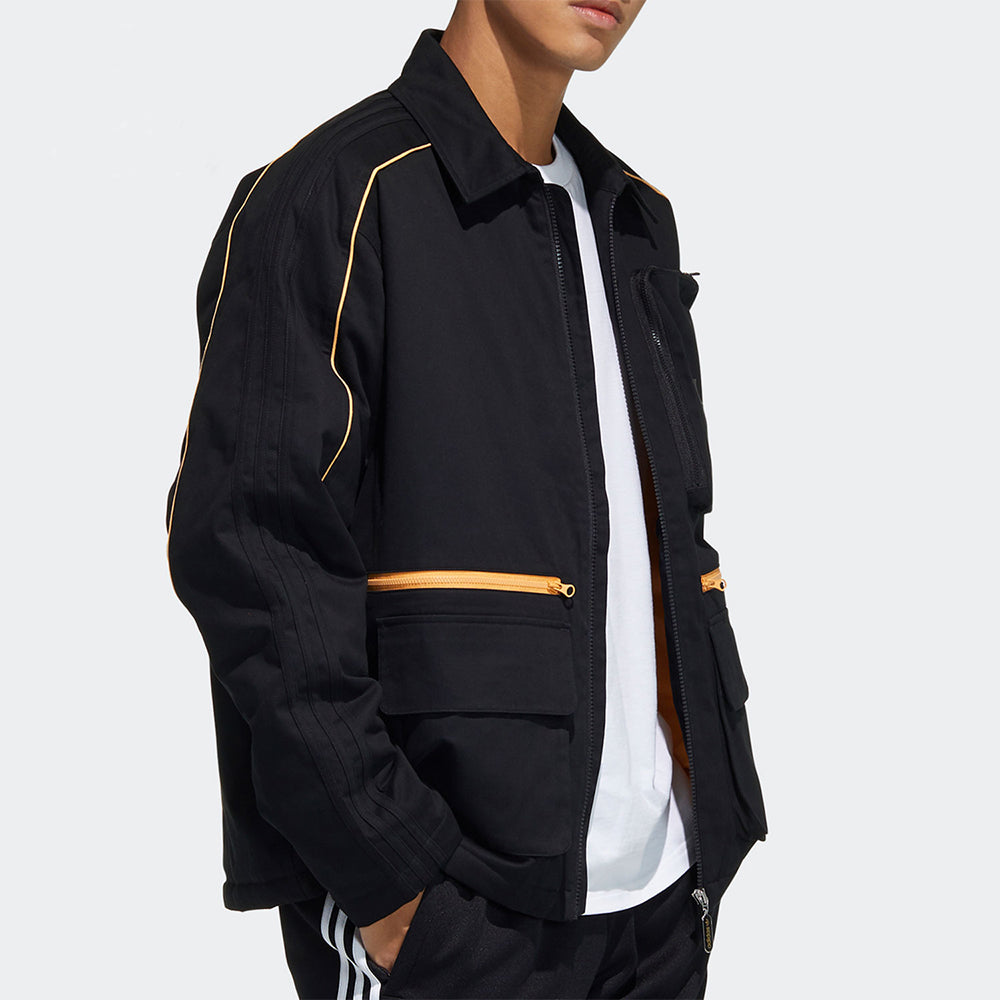 Куртка Men's adidas originals Athleisure Casual Sports Lapel Padded Black Jacket — фото 2