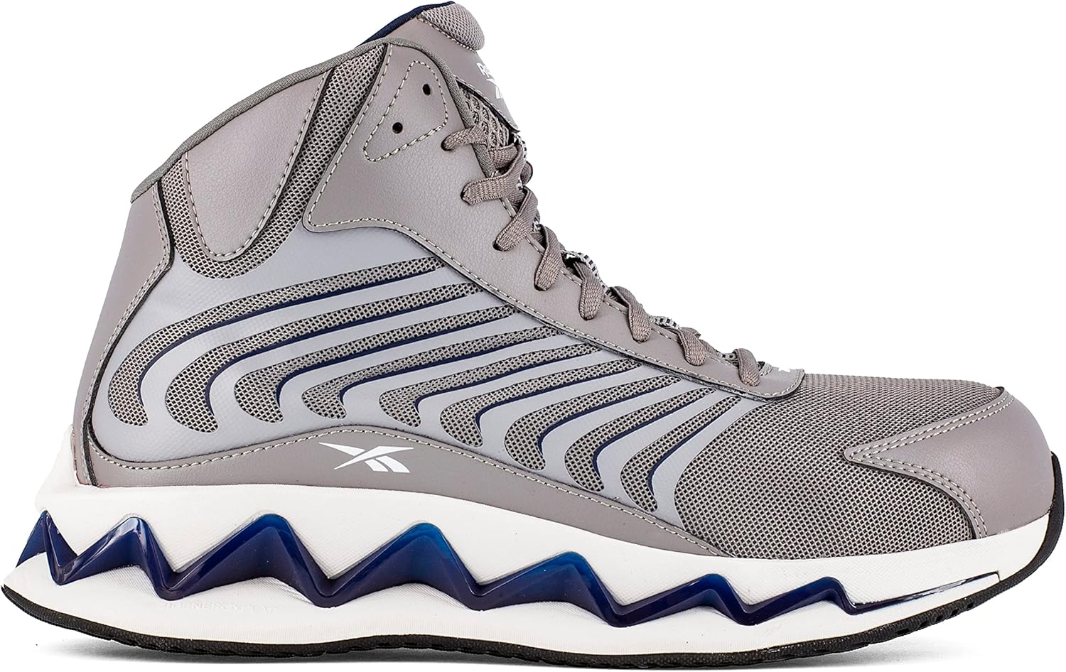 Мужские и строительные кроссовки Reebok Rb3228 Zig Elusion Heritage серого цвета с защитой — фото 2