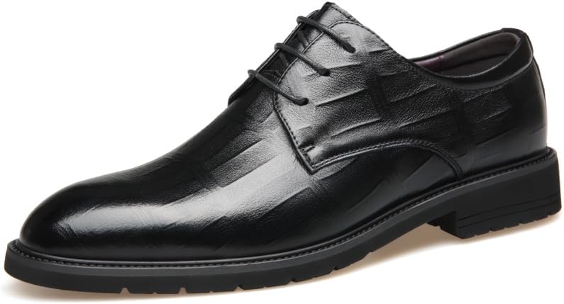 

Мужские оксфорды из натуральной кожи, комфортные, с круглым носком, классические, противоскользящие, для официальных мероприятий, офиса, вечеринок и свадеб Igzbibg, черный