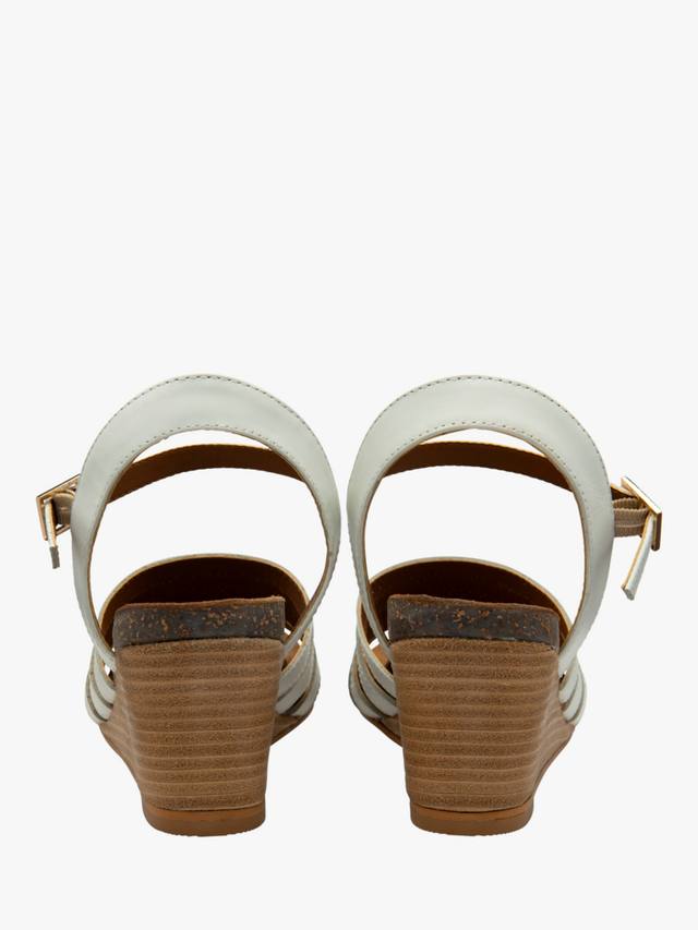 Кожаные сандалии Findon на платформе с клиновидным каблуком Ravel, White — фото 3