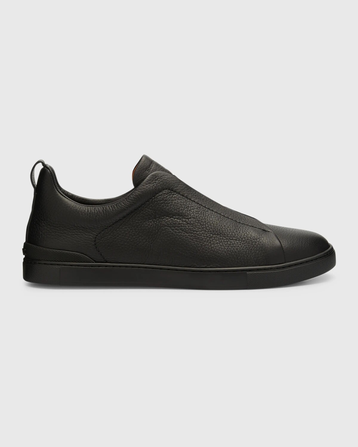 

Мужские кожаные кроссовки с тройной строчкой из оленьей кожи ZEGNA, цвет Black