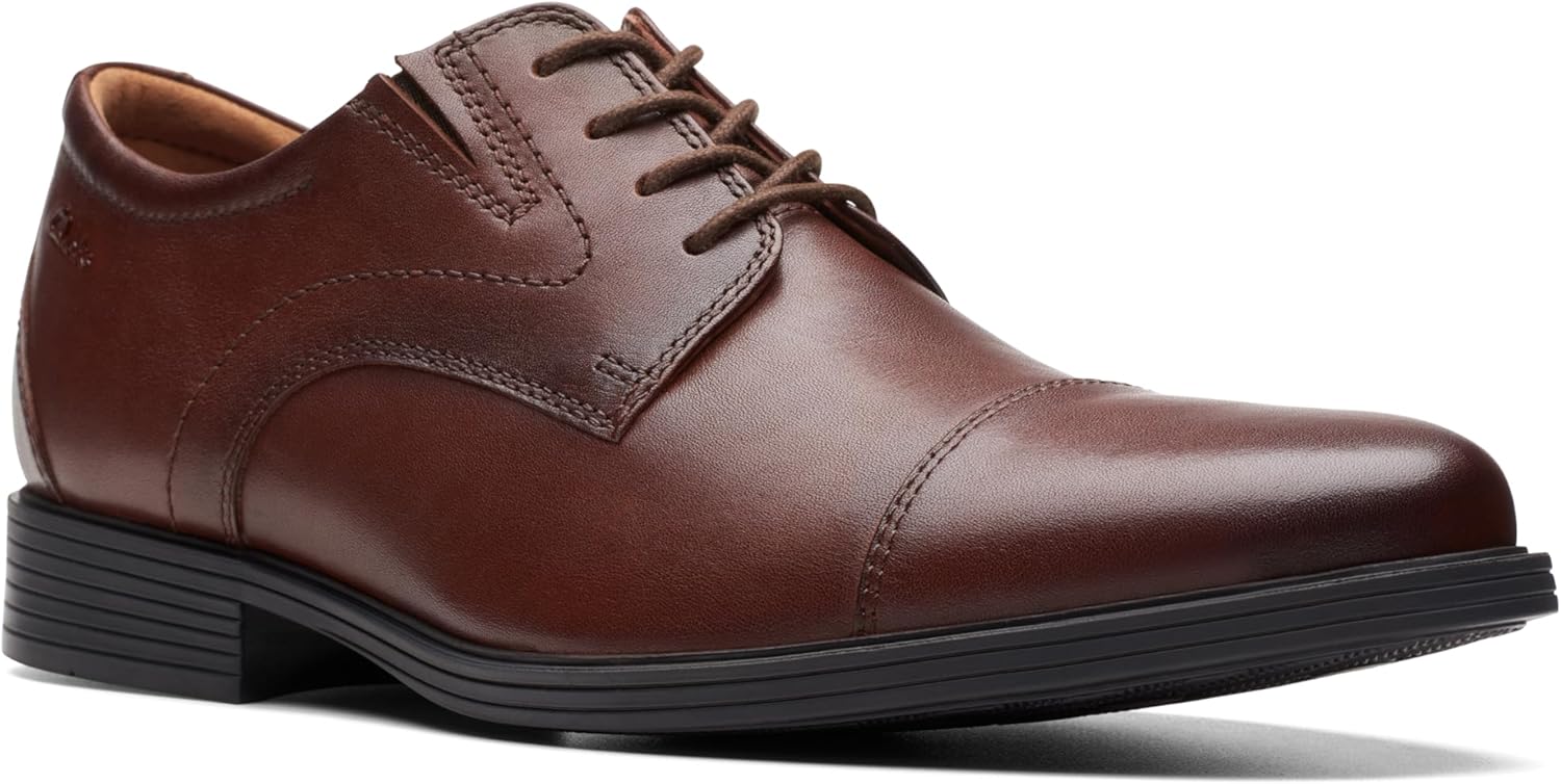 Мужские оксфорды Clarks Whiddon Cap, Mahogany Leather — фото 3