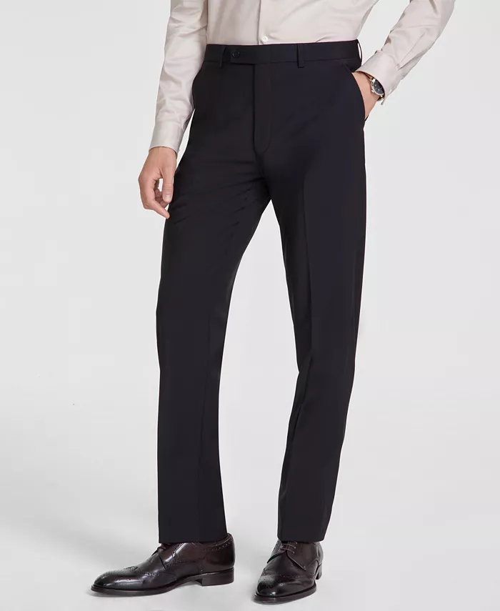 Мужские классические брюки Slim-Fit из шерстяной ткани с добавлением эластана Calvin Klein, черный — фото 3