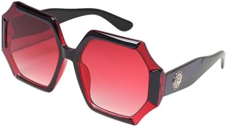 

Ретро-солнцезащитные очки большого размера 2026 года для женщин и мужчин, модные очки унисекс, стильные солнцезащитные очки с защитой от УФ-излучения UV400 MTZJH, Black Red