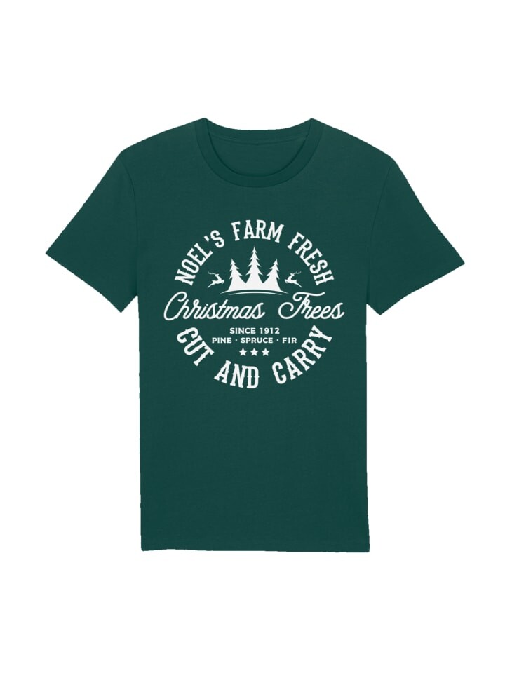 

Футболка F4NT4STIC T-Shirt Weihnachts Trees Farm Retro Sign, цвет glazed green