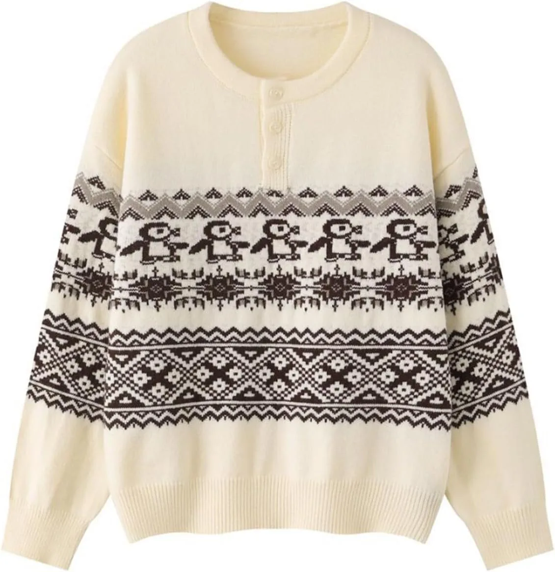 

Bakyarder Unisex Vintage свитер с пингвинами в стиле Fair Isle