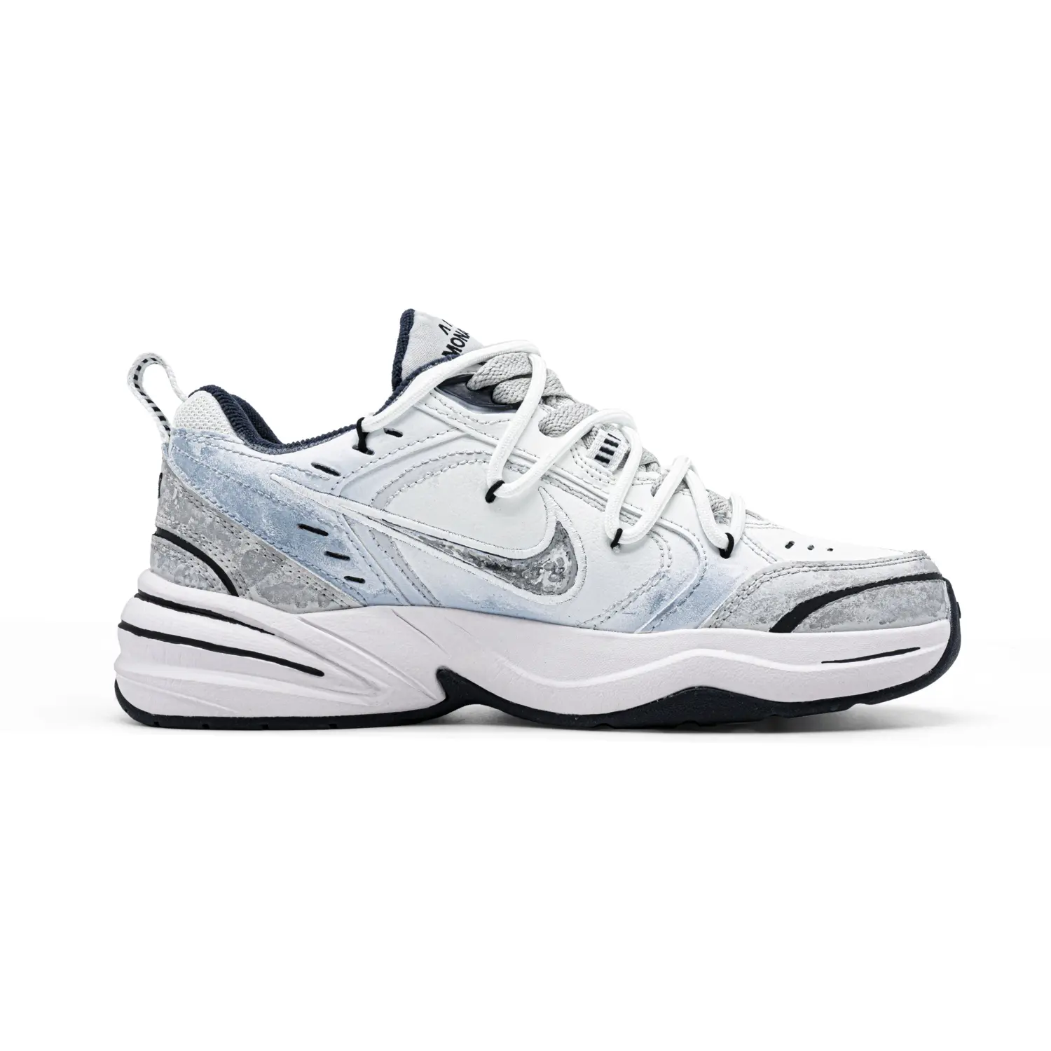 Nike Air Monarch 4 Cushioning Abrasion Resistant Support Low top Chunky Sneakers Unisex Gray White — фото 4