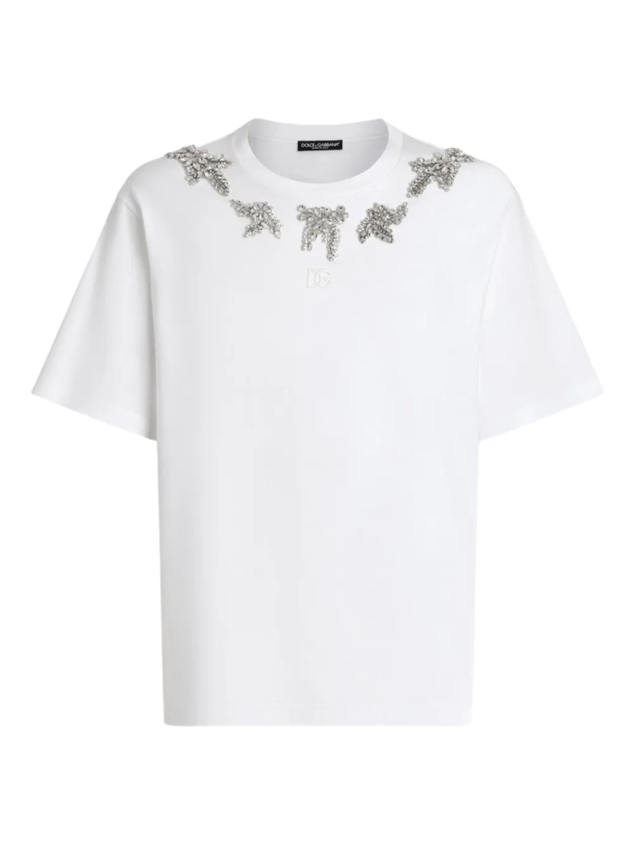 

Футболка, украшенная кристаллами Dolce & Gabbana, белый
