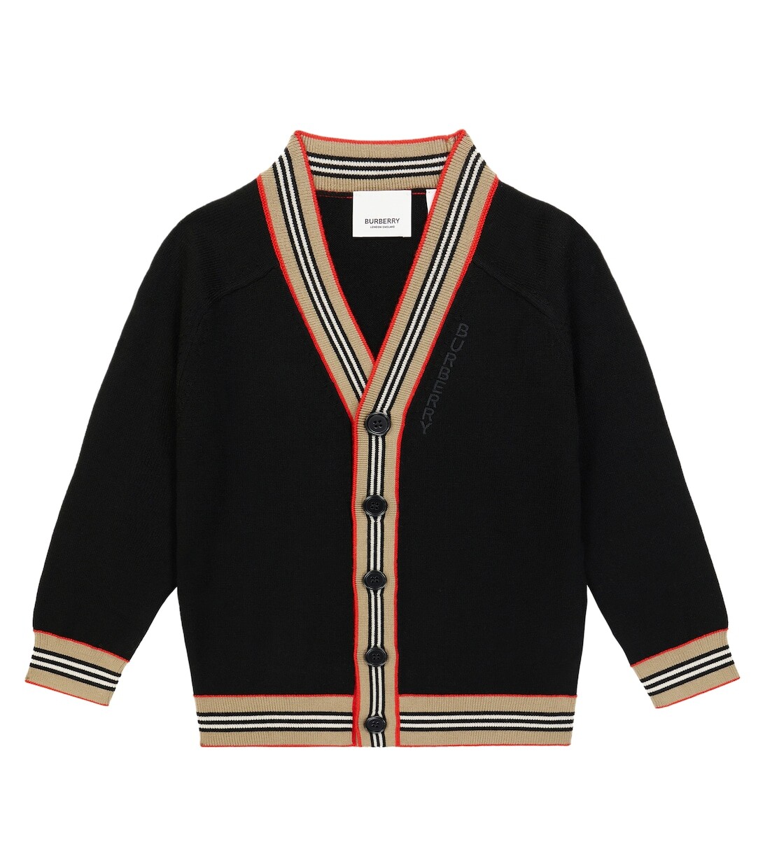 

Шерстяной кардиган с полосками Icon Stripe Burberry, черный