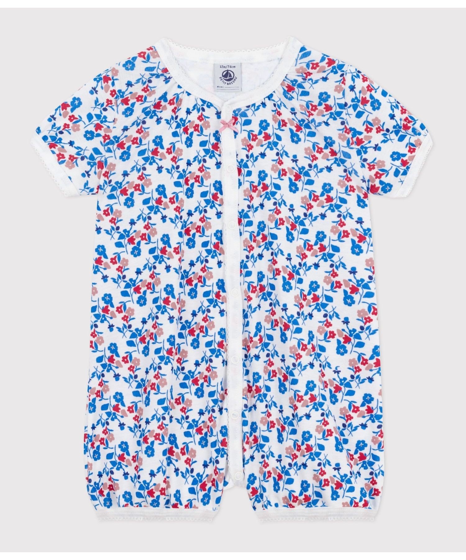 Короткий комбинезон Petit Bateau, Off-white/Multicolor