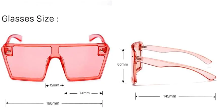 

Солнцезащитные очки большого размера 2027 года для женщин, с плоской верхней частью, цветные, с прозрачными линзами, винтажные мужские очки MTZJH, 4 Pink