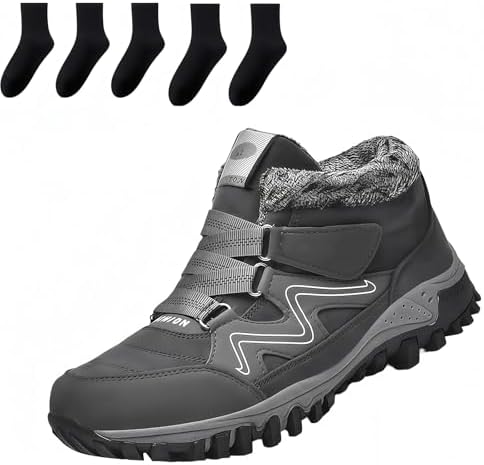 

Зимние теплые ботинки, ортопедические сапоги, зимние водонепроницаемые ботинки с противоскользящей подошвой Generic, серый