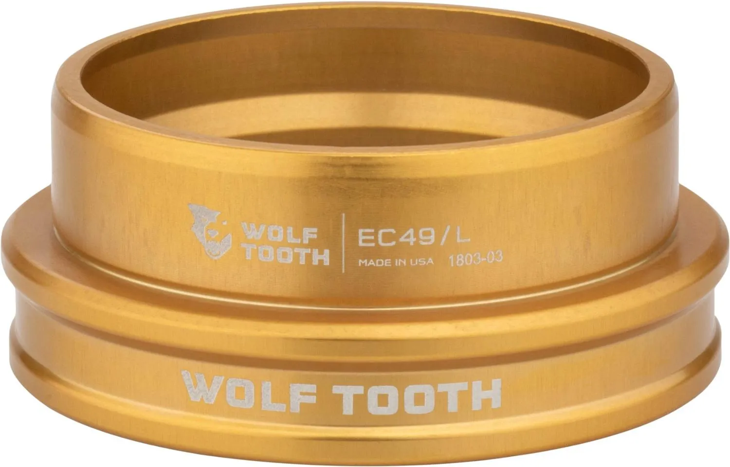 

Премиальный нижний рулевой стакан EC49/40 Wolf Tooth Components, Gold