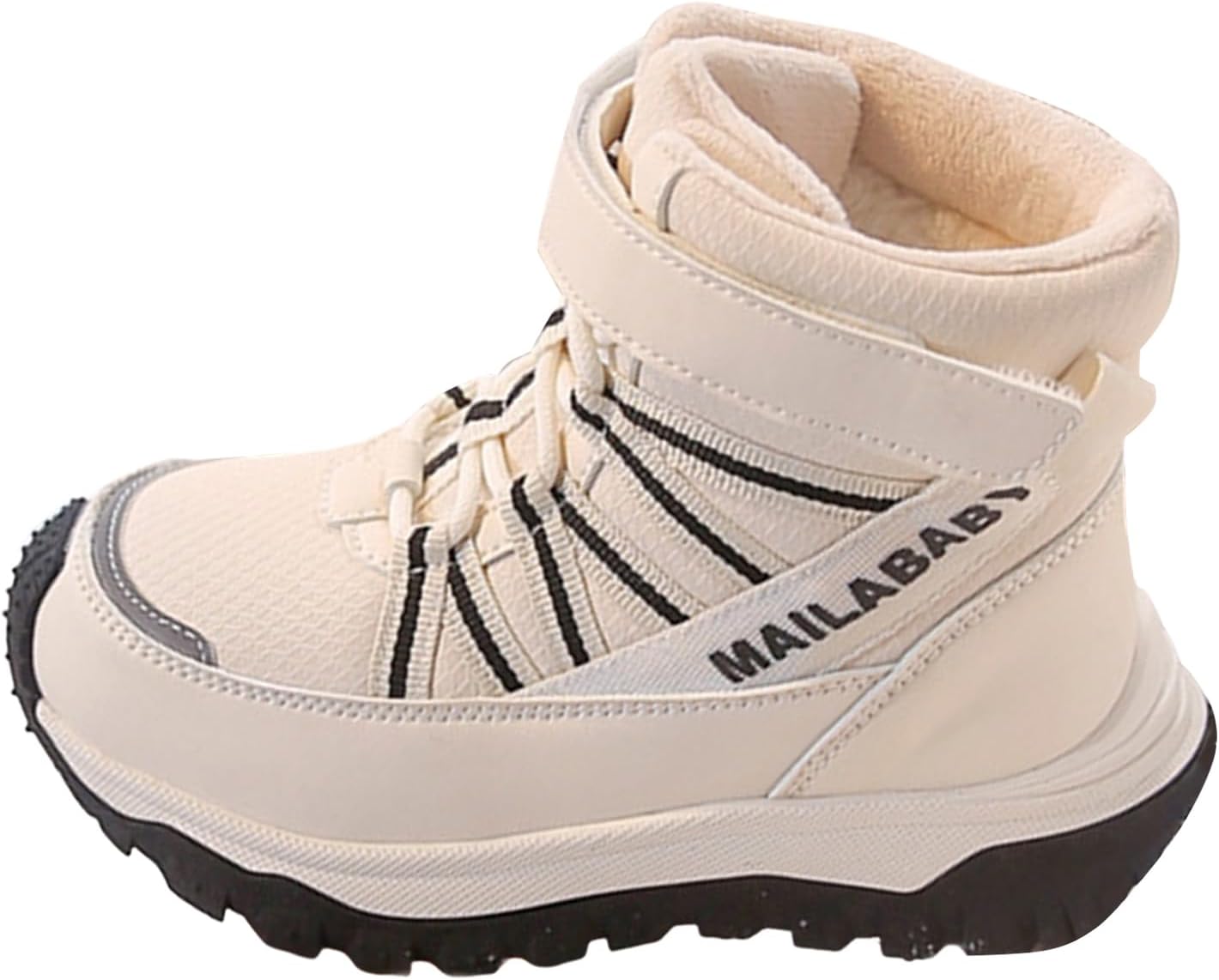 

Мальчики Девочки Толстые плюшевые утепленные сапожки для снега Детские водонепроницаемые ботинки с нескользящей подошвой Платформенные ботинки Наружная зимняя обувь Уютные флисовые зимние теплые туфли Generic, A-Beige