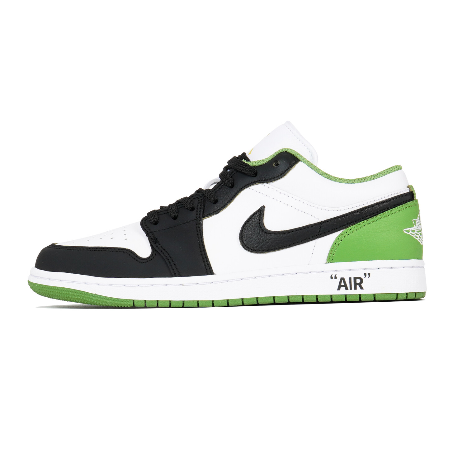 Кроссовки Air Jordan 1 Vintage Basketball Shoes Men Low-top White/Green/Black, зеленый