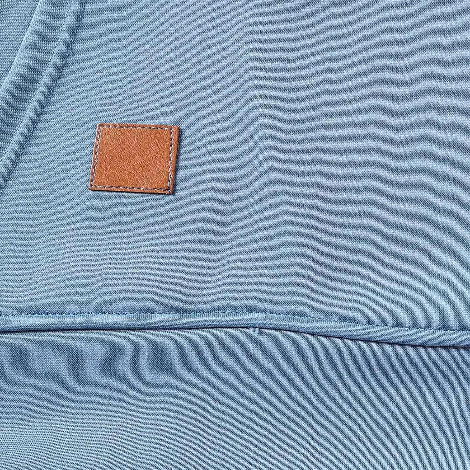 Мужская флисовая кофта с капюшоном, на молнии, с карманами, Generic, Sky Blue — фото 4