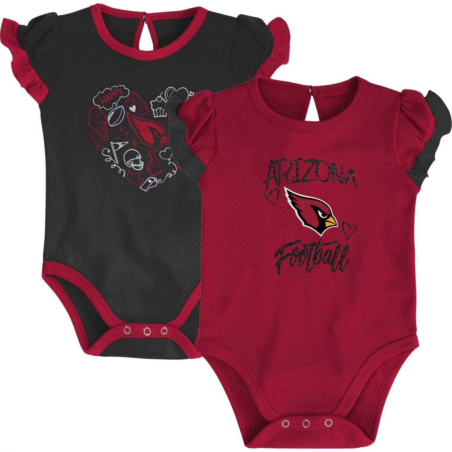 

Комплект боди из двух частей для новорожденных и младенцев Cardinal/Black Arizona Cardinals Too Much Love Outerstuff