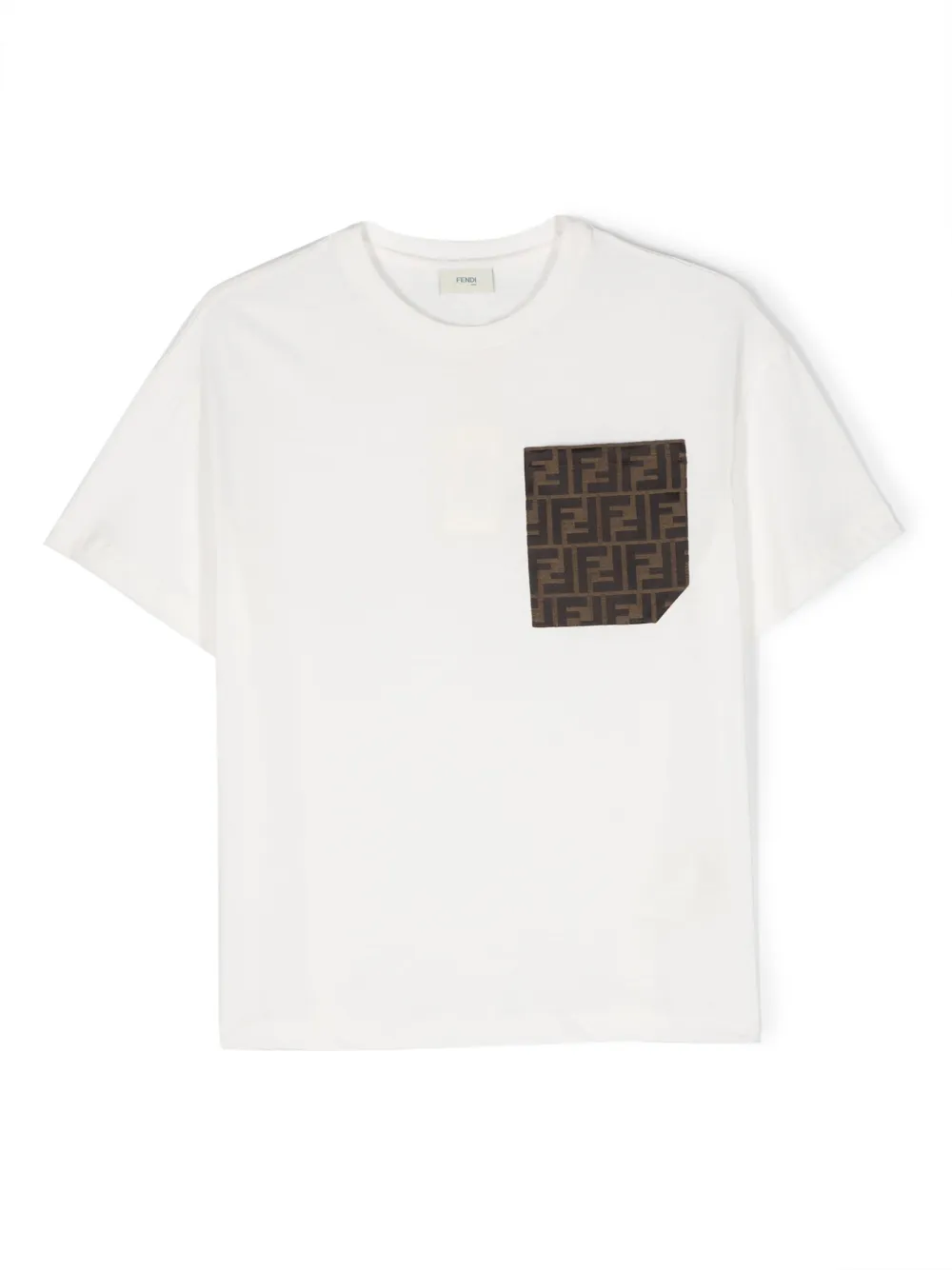 

Футболка с логотипом FF FENDI KIDS, белый