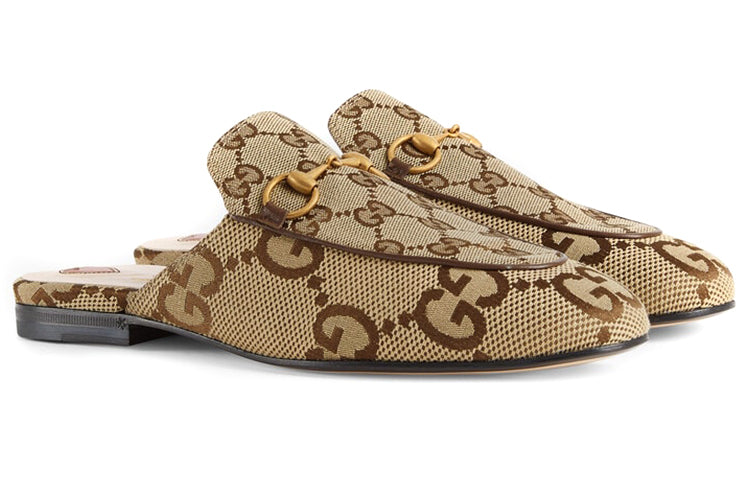 Тапочки (WMNS) Gucci Jumbo GG Princetown Slipper 'Camel Ebony' 475094-UKO60-2588 — фото 2