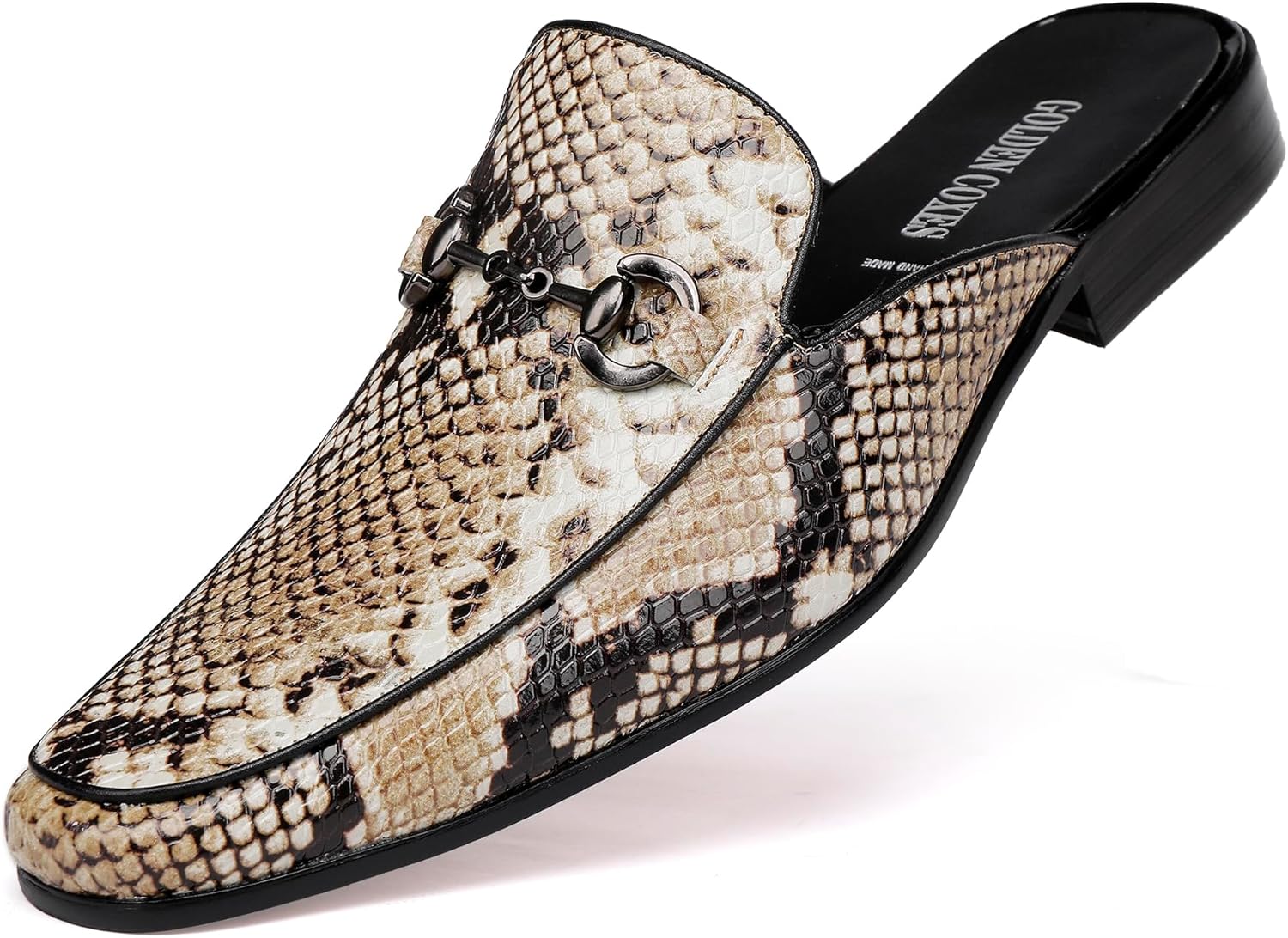 

Мужские сандалии-лоферы GOLDEN COXES FAMILY, повседневные закрытые с пряжкой, кожаные тапочки с открытой пяткой для формальных вечеринок, желтый